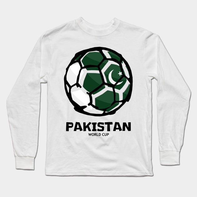 Pakistan Football Country Flag Long Sleeve T-Shirt by KewaleeTee